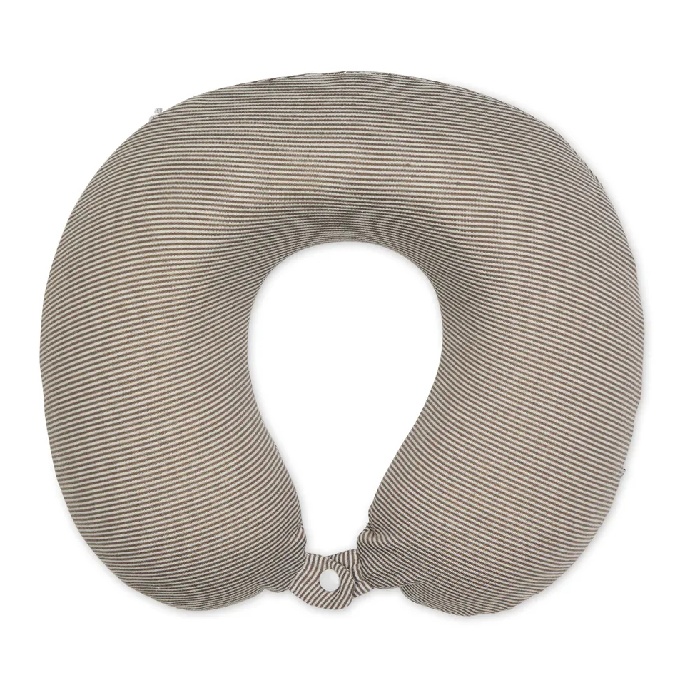 bucky-jersey-stripe-memory-foam-reisekissen-taupe-stripe-u-f-rmiges-nackenkissen image 1