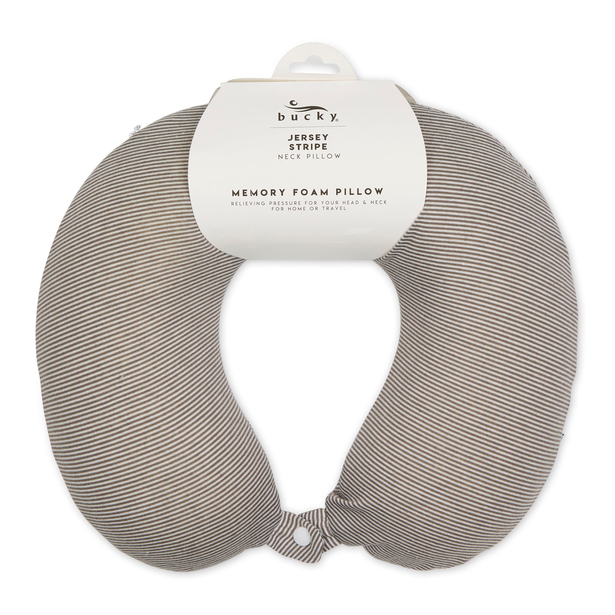 bucky-jersey-stripe-memory-foam-reisekissen-taupe-stripe-u-f-rmiges-nackenkissen image 3